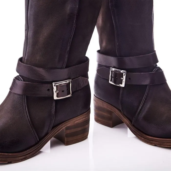 Women Moda In Pelle MidCalf Boots Brinley Dark Taupe Leather