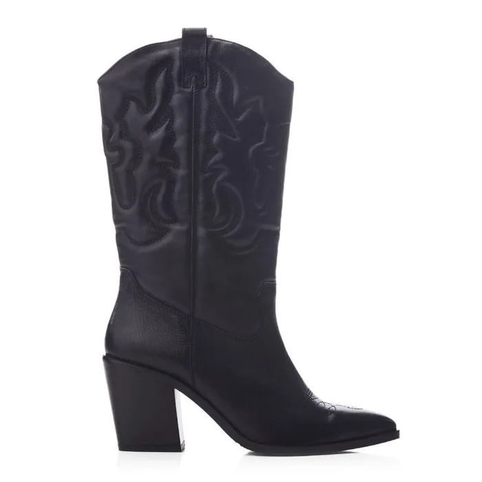 Women Moda In Pelle MidCalf Boots Leahannie Black Leather