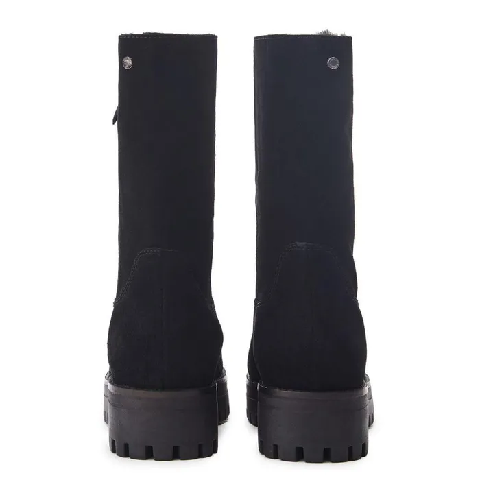 Women Moda In Pelle MidCalf Boots Picenza Black Suede