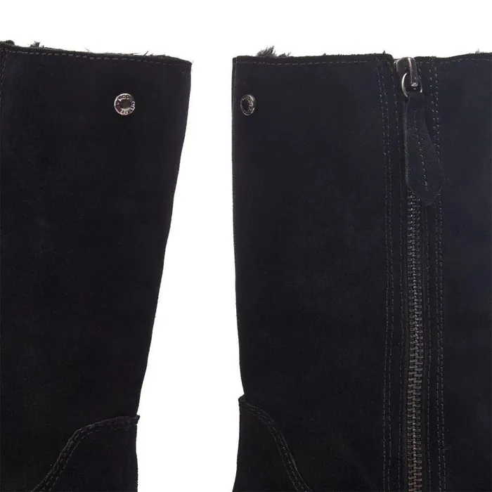 Women Moda In Pelle MidCalf Boots Picenza Black Suede