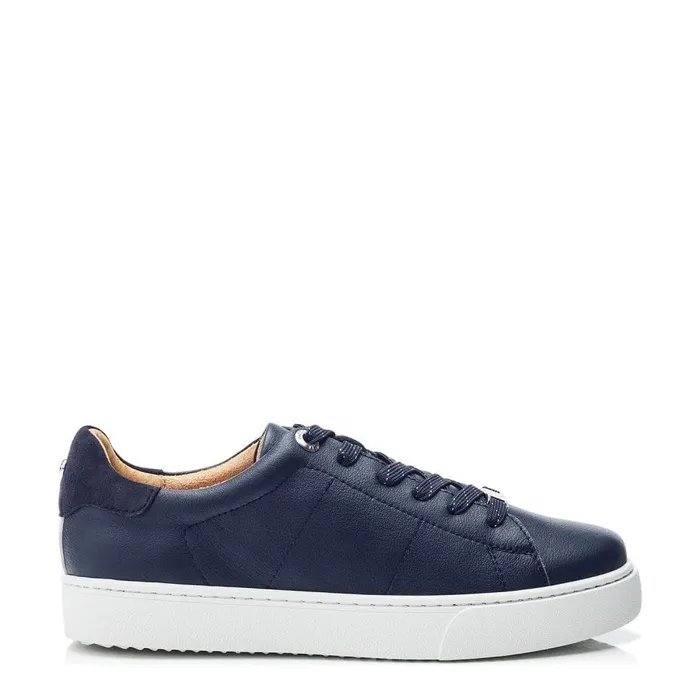 Women Moda In Pelle Platform Trainers Brandie Navy Leather