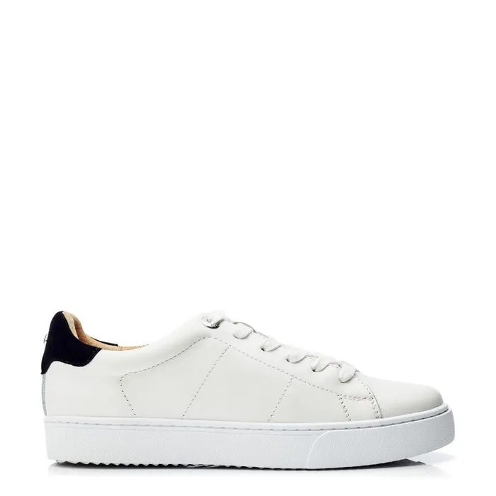 Women Moda In Pelle Platform Trainers Brandie White Leather