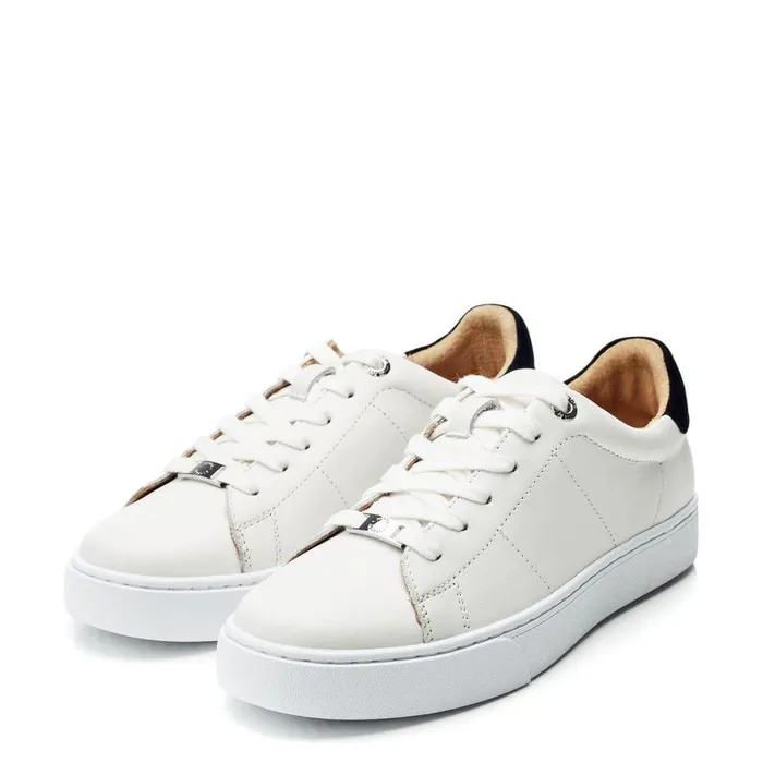 Women Moda In Pelle Platform Trainers Brandie White Leather