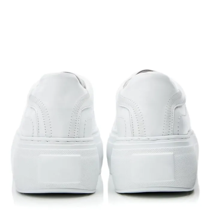 Women Moda In Pelle Platform Trainers Bsoleful BKendri White Leather