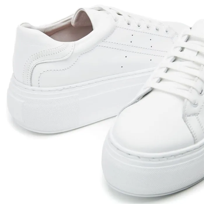 Women Moda In Pelle Platform Trainers Bsoleful BKendri White Leather