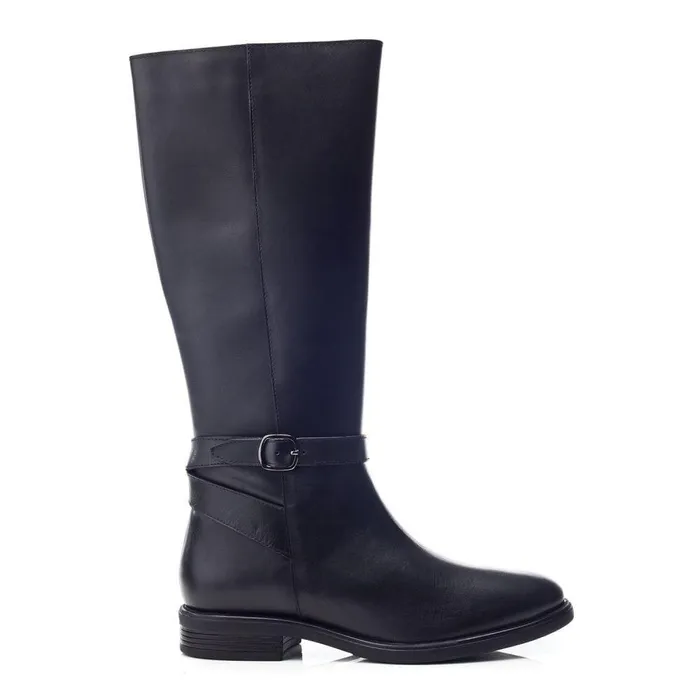 Women Moda In Pelle Riding And Flat Boots Bsoleful BDublin Black Leather
