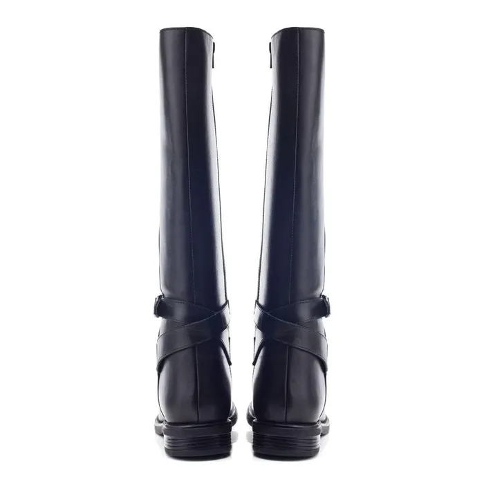 Women Moda In Pelle Riding And Flat Boots Bsoleful BDublin Black Leather