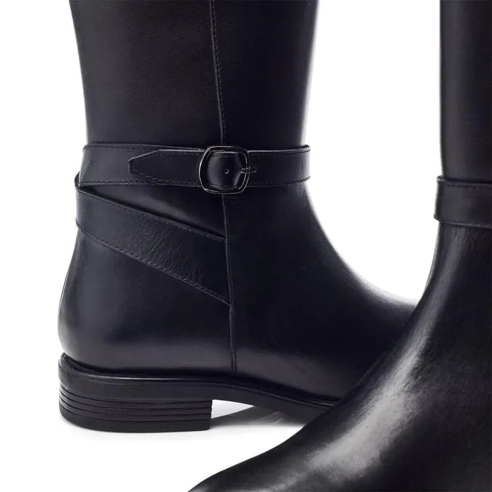 Women Moda In Pelle Riding And Flat Boots Bsoleful BDublin Black Leather