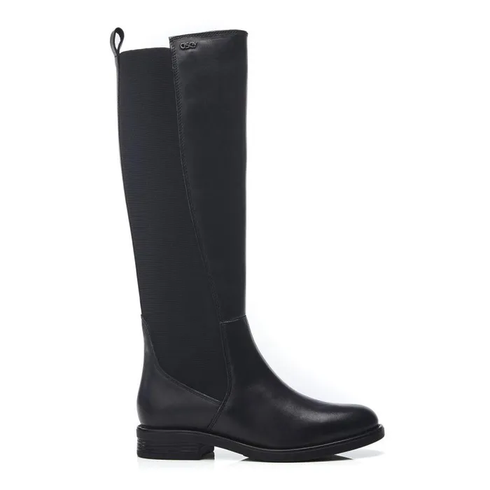 Women Moda In Pelle Riding And Flat Boots Bsoleful BTali Black Leather