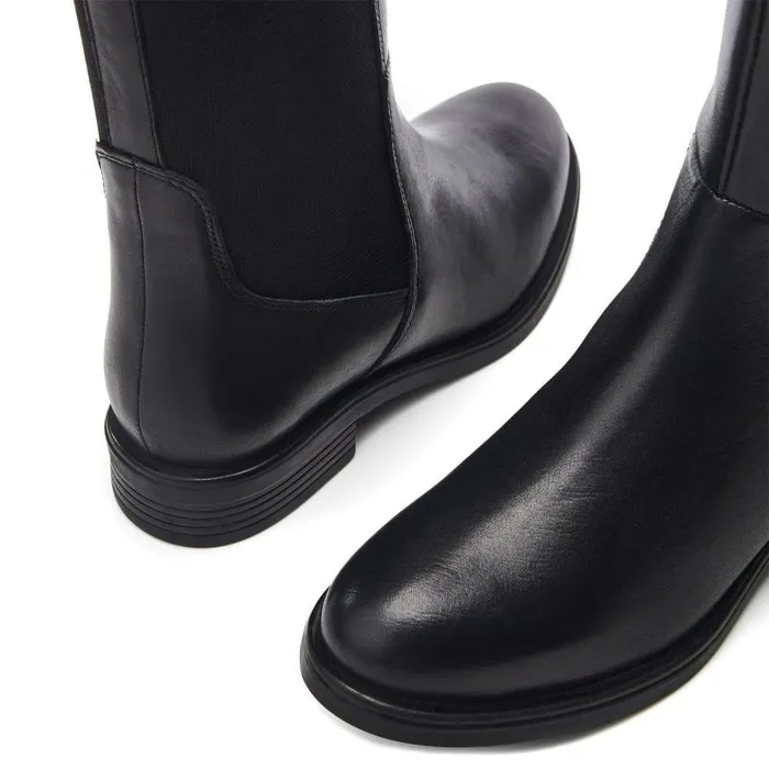 Women Moda In Pelle Riding And Flat Boots Bsoleful BTali Black Leather