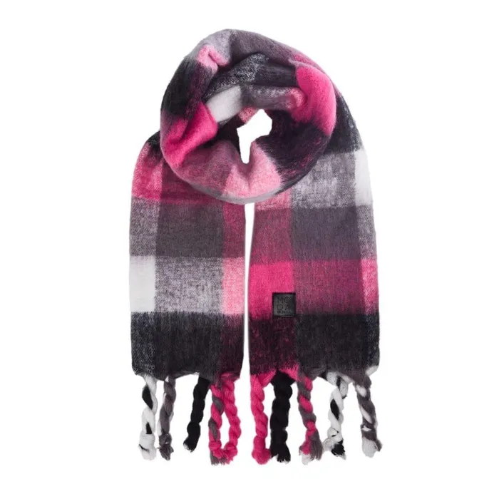 Women Moda In Pelle Scarves Jeylinascarf BlackWhite Textile