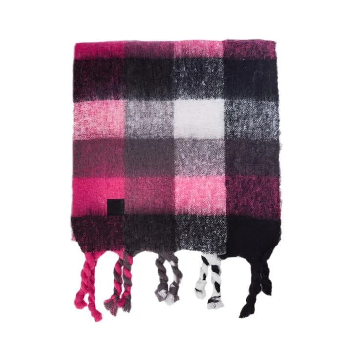 Women Moda In Pelle Scarves Jeylinascarf BlackWhite Textile