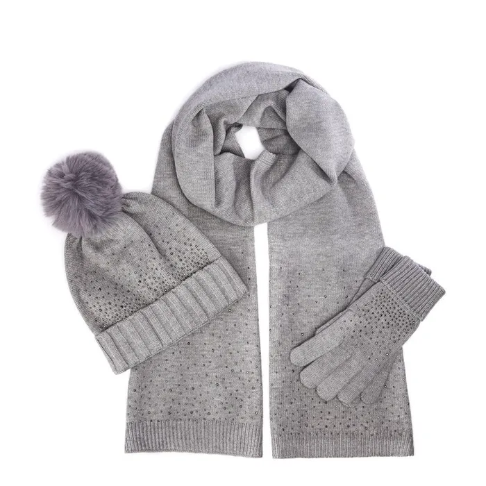 Women Moda In Pelle Scarves Praticioscarf Grey Textile
