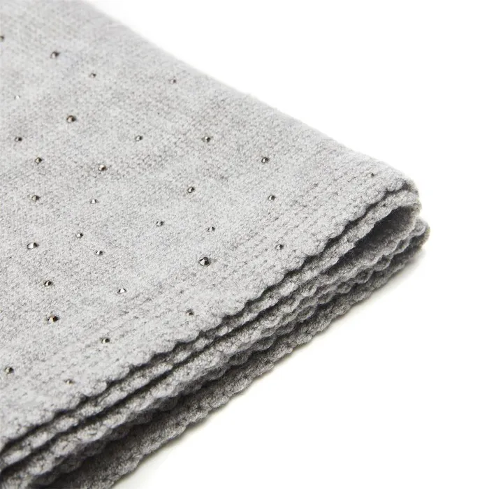 Women Moda In Pelle Scarves Praticioscarf Grey Textile