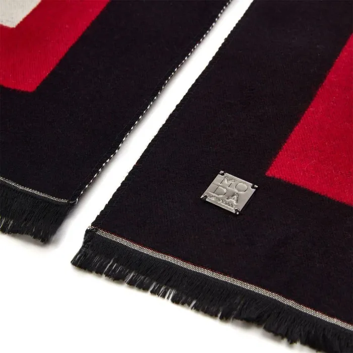 Women Moda In Pelle Scarves Serenascarf Black Red Textile Women Moda In Pelle Scarves Serenascarf Black Red Textile