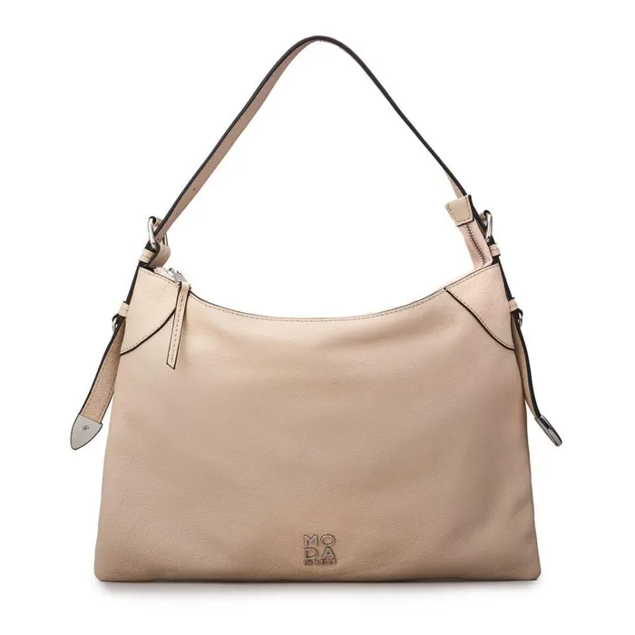 Women Moda In Pelle Shoulder Bags Jasmine Bag Cream Leather