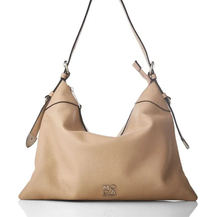 Women Moda In Pelle Shoulder Bags Jasmine Bag Cream Leather