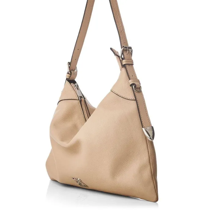 Women Moda In Pelle Shoulder Bags Jasmine Bag Cream Leather