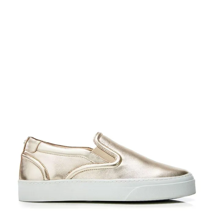 Women Moda In Pelle SlipOn Trainers Adreenia Gold Leather