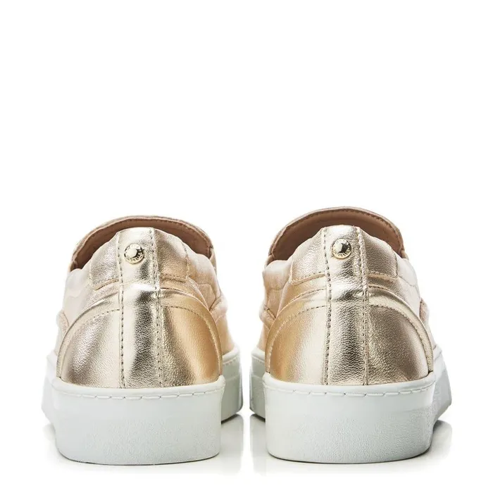 Women Moda In Pelle SlipOn Trainers Adreenia Gold Leather