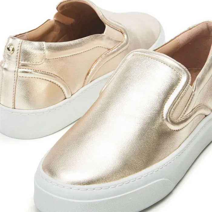 Women Moda In Pelle SlipOn Trainers Adreenia Gold Leather