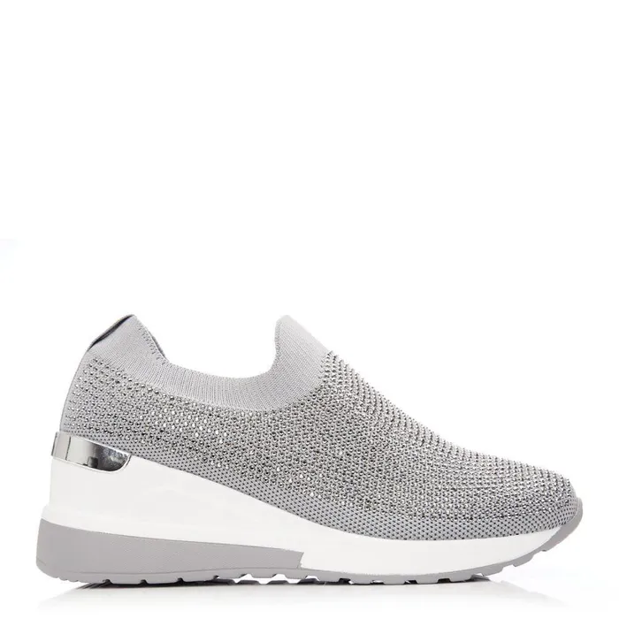 Women Moda In Pelle SlipOn Trainers Arolia Grey Textile