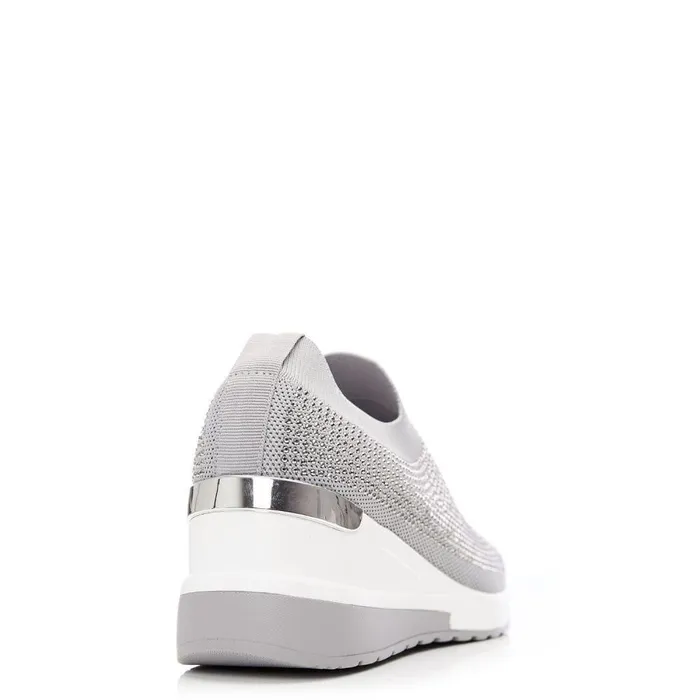 Women Moda In Pelle SlipOn Trainers Arolia Grey Textile