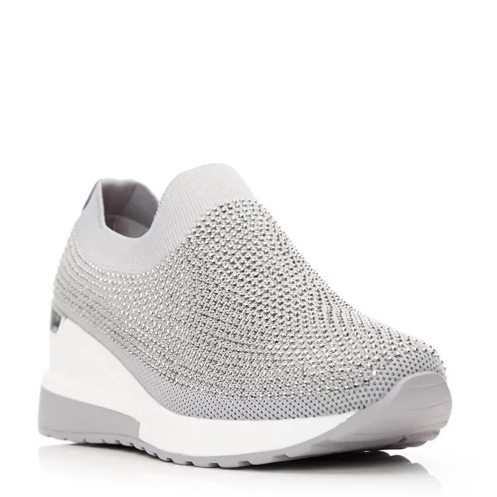 Women Moda In Pelle SlipOn Trainers Arolia Grey Textile