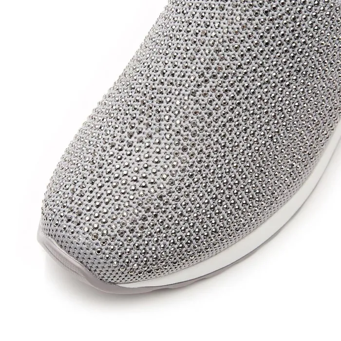 Women Moda In Pelle SlipOn Trainers Arolia Grey Textile