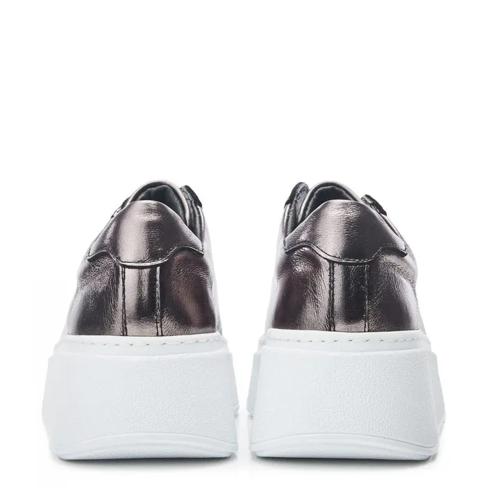Women Moda In Pelle SlipOn Trainers Bsoleful BAxell Pewter Leather