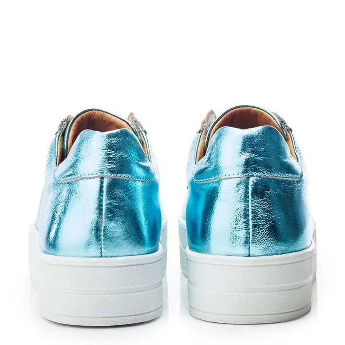 Women Moda In Pelle SlipOn Trainers Bsoleful BBath Turquoise Leather