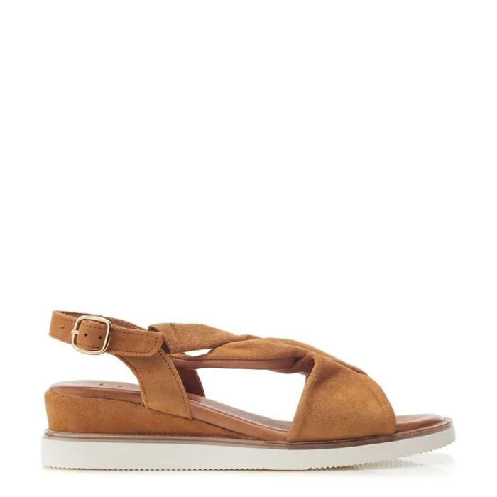 Women Moda In Pelle Wedge Sandals Bsoleful BBrie Tan Suede