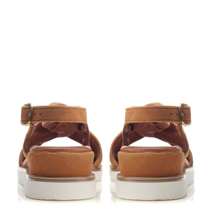 Women Moda In Pelle Wedge Sandals Bsoleful BBrie Tan Suede