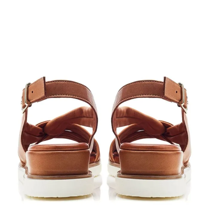 Women Moda In Pelle Wedge Sandals Fradel Tan Leather