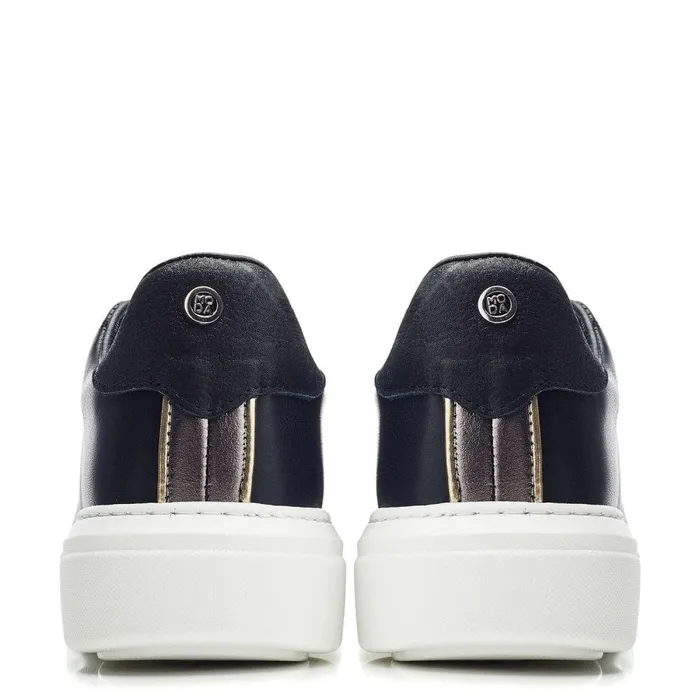 Women Moda In Pelle Wedge Trainers Brynn Black Leather