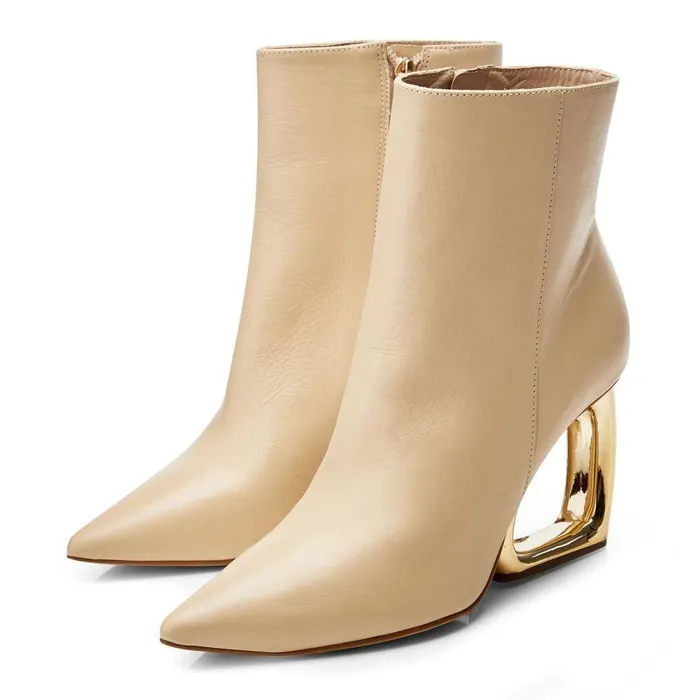 Women Moda In Pelle White Boots Leahna Off White Leather