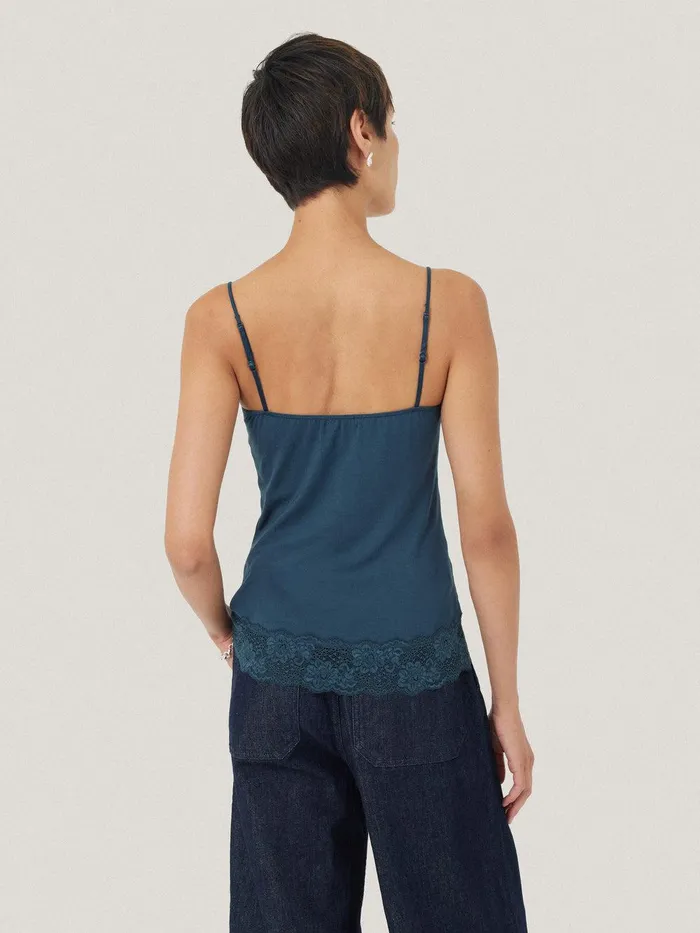 Women Modal Lace Vest Smoke Jigsaw Pyjamas and Loungewear