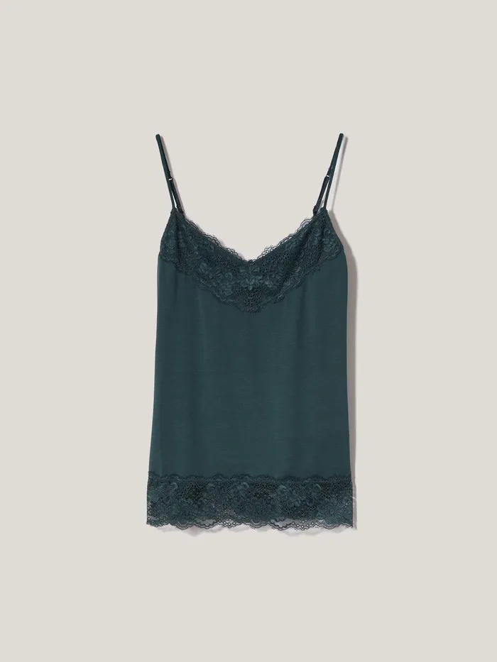 Women Modal Lace Vest Smoke Jigsaw Pyjamas and Loungewear