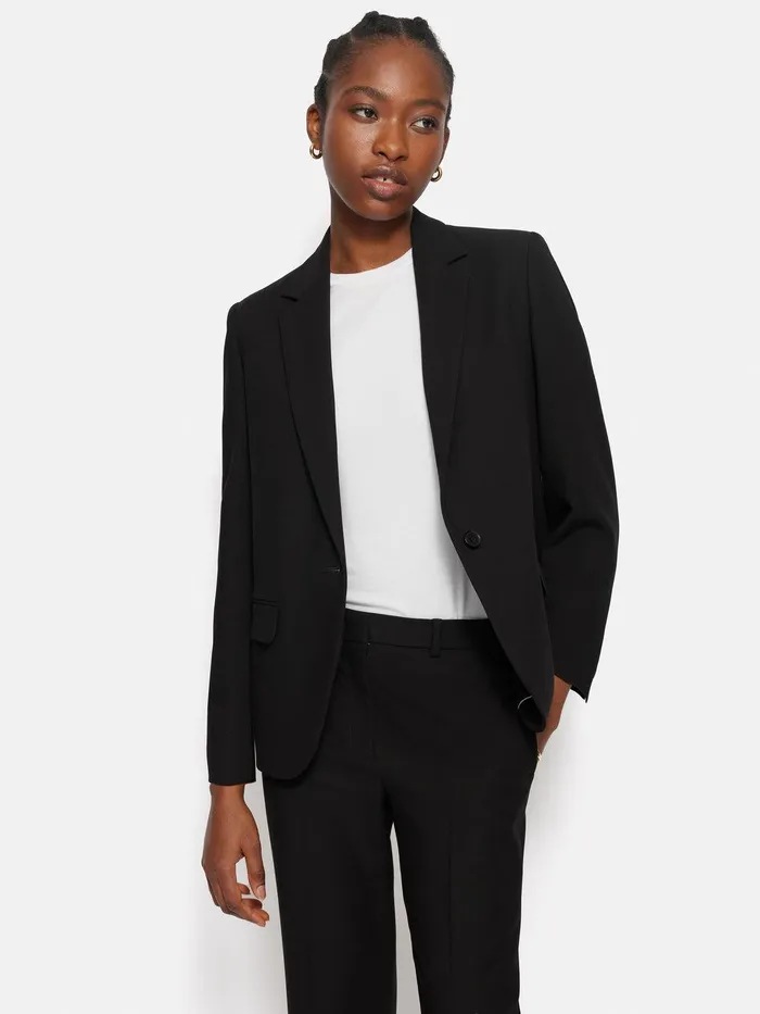 Women Modern Crepe Brook Blazer Black Jigsaw Coords