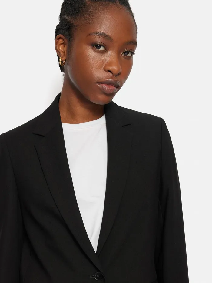 Women Modern Crepe Brook Blazer Black Jigsaw Coords