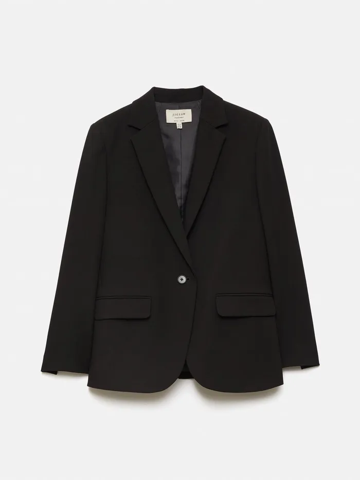 Women Modern Crepe Brook Blazer Black Jigsaw Coords