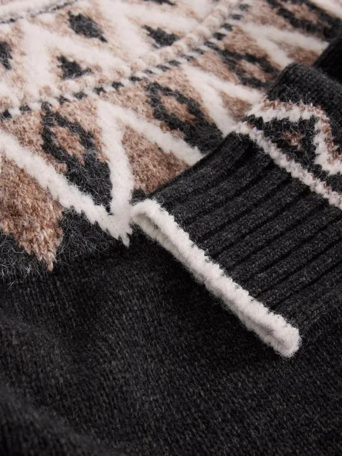 Women MONO FAIRISLE JUMPER Black Multi White Stuff Knitwear Women MONO FAIRISLE JUMPER Black Multi White Stuff Knitwear