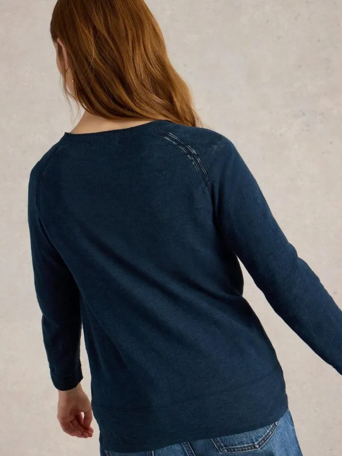 Women NARIA CARDI Dark Navy White Stuff Knitwear Women NARIA CARDI Dark Navy White Stuff Knitwear