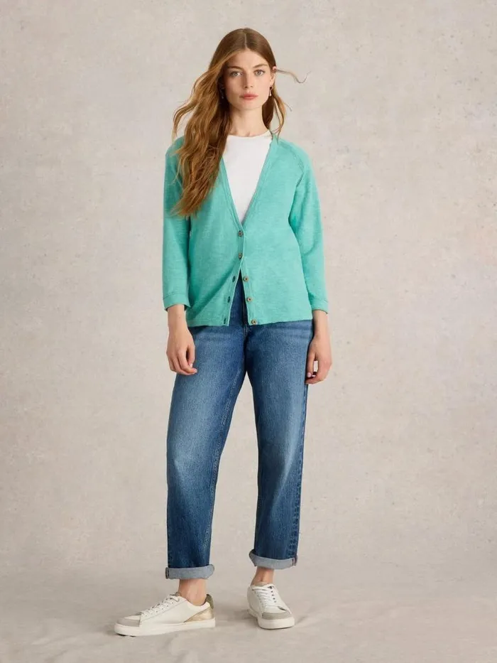 Women NARIA CARDI Mid Teal White Stuff Knitwear