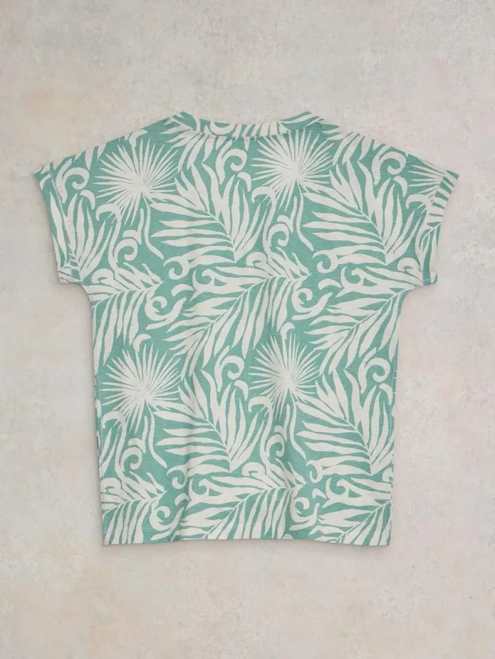 Women NELLY NOTCH NECK COTTON TEE Teal Print White Stuff Tops and Tees Women NELLY NOTCH NECK COTTON TEE Teal Print White Stuff Tops and Tees