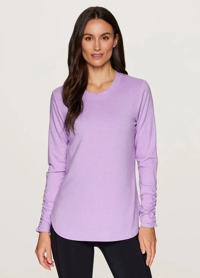 Women No Sweat Pullover Light Purple RBX Active Long Sleeve