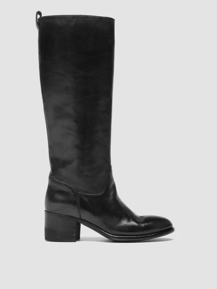 Women Officine Creative Footwear DENNER 116 Black Leather Zip Boots
