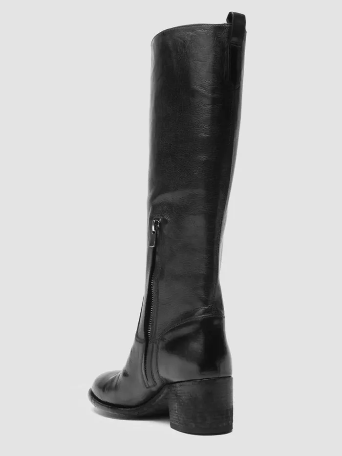 Women Officine Creative Footwear DENNER 116 Black Leather Zip Boots