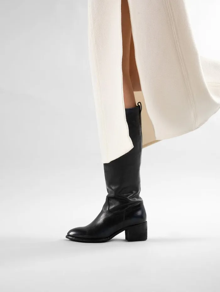 Women Officine Creative Footwear DENNER 116 Black Leather Zip Boots