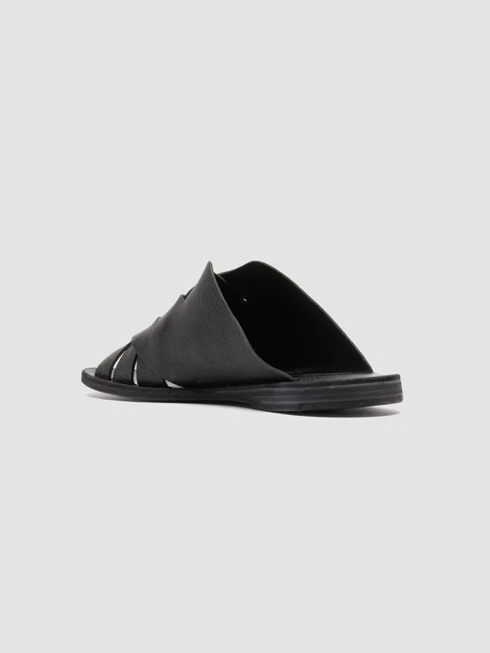 Women Officine Creative Footwear ITACA 049 Black Leather Slide Sandals